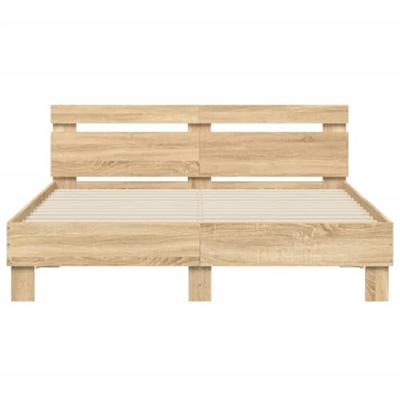 Bedframe met hoofdeinde bewerkt hout sonoma eiken 150x200 cm
