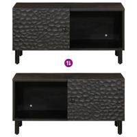 Salontafel 80x50x40 cm massief mangohout zwart - thumbnail