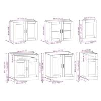 7-delige Keukenkastenset Kalmar bewerkt hout grijs sonoma eiken - thumbnail
