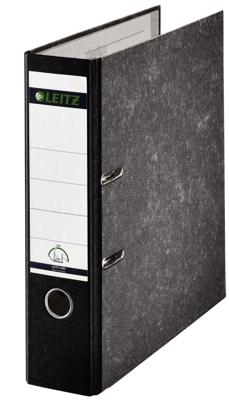 Leitz ordner, ft folio, rug 80mm, karton, gewolkt zwart Leitz ordner, ft folio, rug 80mm, karton, gewolkt zwart