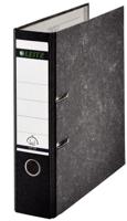 Leitz ordner, ft folio, rug 80mm, karton, gewolkt zwart - thumbnail