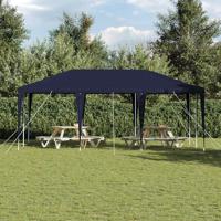 Partytent Blauw en Wit 600 x 400 x 266 cm Polyester en staal - thumbnail