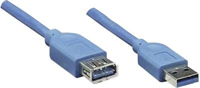 Manhattan 322379-CG USB-kabel USB 3.2 Gen1 (USB 3.0 / USB 3.1 Gen1) USB-A stekker, USB-A bus 2.00 m Blauw Vergulde steekcontacten, UL gecertificeerd Manhattan 322379-CG USB-kabel USB 3.2 Gen1 (USB 3.0 / USB 3.1 Gen1) USB-A stekker, USB-A bus 2.00 m Blauw Vergulde steekcontacten, UL gecertificeerd