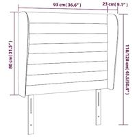 Hoofdbord met randen 93x23x118/128 cm fluweel donkergroen - thumbnail