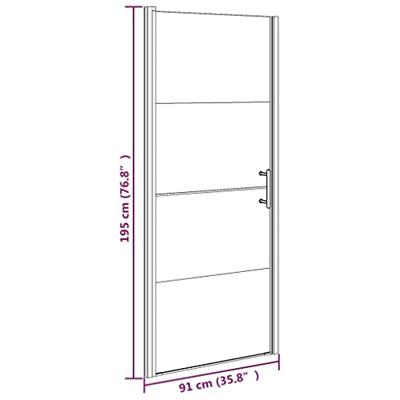 VidaXL Douchedeur halfmat 91x195 cm gehard glas zwart