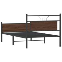 Bedframe zonder matras bewerkt hout bruin eikenkleur 100x200 cm - thumbnail