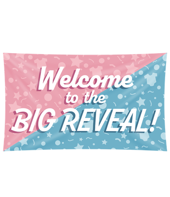 Gevelvlag &apos;Welcome&apos; Gender Reveal (150x90cm)