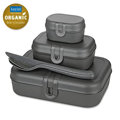 Koziol Bio-Circulair Pascal Ready lunchbox en bestekset - 6-delig - Grijs - thumbnail