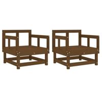 Tuinstoelen 2 st massief grenenhout honingbruin - thumbnail