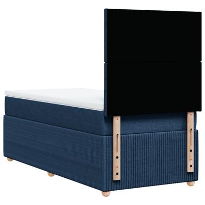 Boxspring met matras stof blauw 140x190 cm - thumbnail