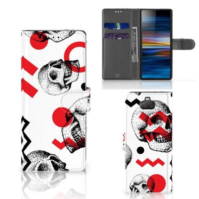 Telefoonhoesje met Naam Sony Xperia 10 Skull Red Telefoonhoesje met Naam Sony Xperia 10 Skull Red