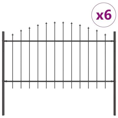 Tuinhek 6 pcs Grijs 170 x 140 cm Gepoedercoat staal