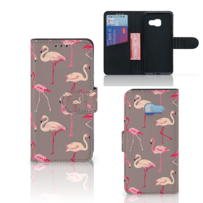 Samsung Galaxy A3 2017 | Telefoonhoesje | Met pasjeshouder | Flamingo