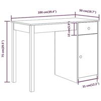 Bureau 100x50x75 cm massief grenenhout - thumbnail