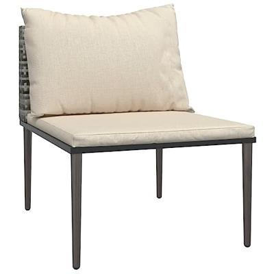 3-delige Loungeset met kussens poly rattan grijs 3-delige Loungeset met kussens poly rattan grijs