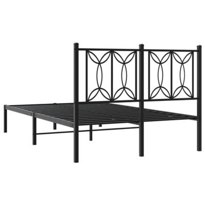 Bedframe met hoofdbord metaal zwart 120x200 cm Bedframe met hoofdbord metaal zwart 120x200 cm