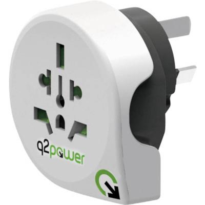 Q2 Power | World to Australia | Universal-Reiseadapter mit Erdungsstecker | KID SAFE Stoßschutz | Spannung und Leistung 100V-1500W / 125V-1875W