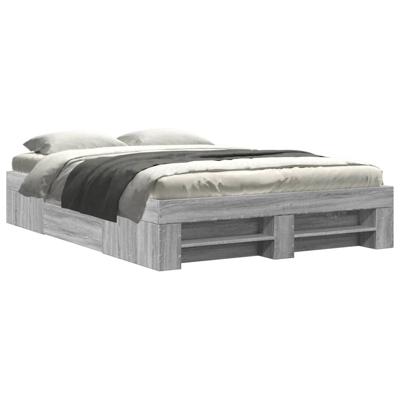 Bedframe bewerkt hout grijs sonoma eikenkleurig 120x200 cm - thumbnail