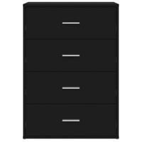 Dressoir 60x31x84 cm bewerkt hout zwart - thumbnail