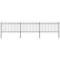 Tuinhek met speren bovenkant 5,1x1 m staal zwart - thumbnail