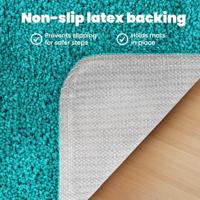 VidaXL Antislip badmat set 3 pcs turquoise pp - thumbnail