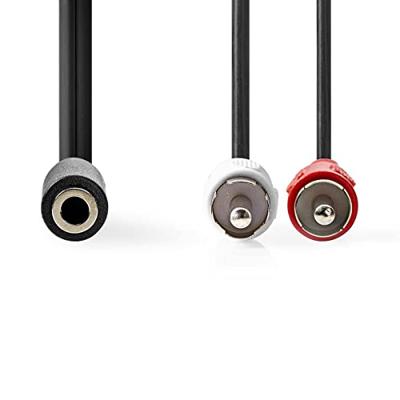 Stereo-Audiokabel | 2x RCA Male - 3,5 mm Female | 0,2 m | Zwart