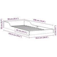 Bedframe Wit 90 x 190 cm Massief grenenhout - thumbnail