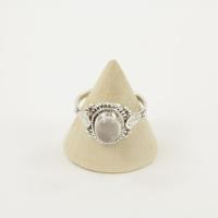 Zilveren Ring met Maansteen Maat 19 (Sterling Zilver 925) - thumbnail