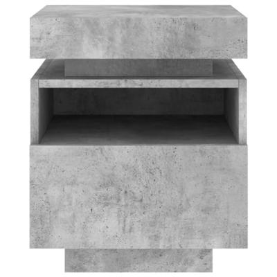 Nachtkastje met LED-verlichting 40x39x48,5 cm betongrijs