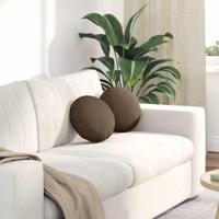 VidaXL Zitkussens 2 pcs bruin ø30 x 13 cm stof - thumbnail