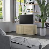 VidaXL Tv-meubel 80x34x36 cm bewerkt hout sonoma eikenkleurig - thumbnail