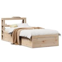 Bedframe met hoofdbord massief grenenhout 90x190 cm - thumbnail
