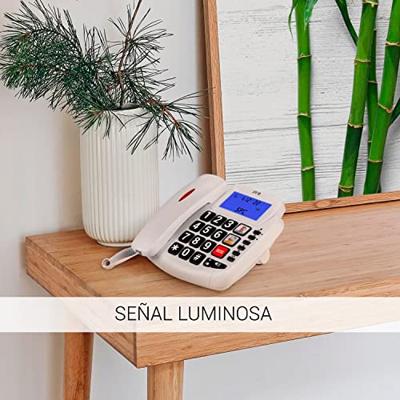 SPC Comfort Volume 2 - Vaste telefoon voor senioren, grote toetsen, hoorapparaatcompatibel, 3 directe geheugens, beller-ID en lichtsignaal - Wit