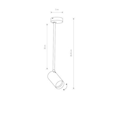 Lyora Zwart opbouwspotMono Long kantelbaar - 7728