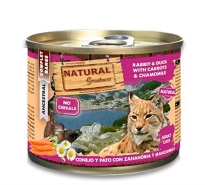NATURAL GREATNESS RABBIT / DUCK WITH CARROTS AND CHAMOMILE 185 GR NATURAL GREATNESS RABBIT / DUCK WITH CARROTS AND CHAMOMILE 185 GR