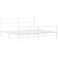 Bedframe met hoofd- en voeteneindemetaal wit 183x213 cm - thumbnail