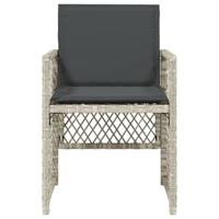 Tuinstoelen 4 st met kussens poly rattan lichtgrijs - thumbnail