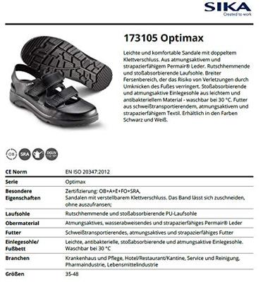 SIKA 173105 OptimaX Instapper OB Zwart - Maat 43 - 16.089.064.43