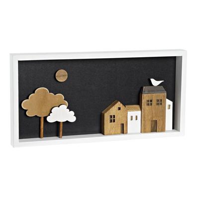 Wanddecoratie DKD Home Decor Wit Bruin Huizen Stads 40 x 3,5 x 20 cm Wanddecoratie DKD Home Decor Wit Bruin Huizen Stads 40 x 3,5 x 20 cm