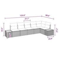 Tuinbankenset met kussen 6 pcs Zwart Poly riet - thumbnail