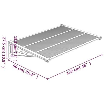 VidaXL Deurluifel 122x90 cm polycarbonaat zwart en transparant