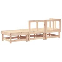 3-delige Loungeset massief grenenhout - thumbnail