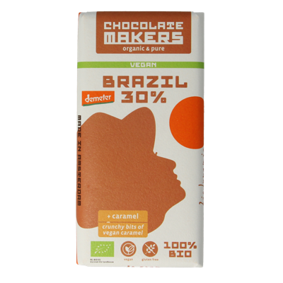 Chocolatemakers Brazil karamel 30% vegan demeter bio 80 Gram