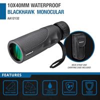 BARSKA Unisex BARSKA Blackhawk monoculaire 10 x 40 waterdicht met transporttas en riem BA AA12132, zwart, 10x40 UK - thumbnail