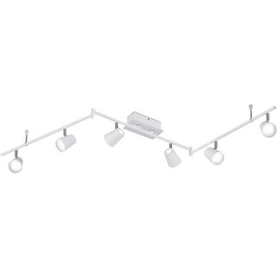 LED Plafondspot - Trion Narca - 36W - Warm Wit 3000K - 6-lichts - Rechthoek - Mat Wit - Aluminium