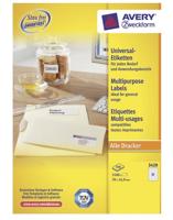 Avery-Zweckform 3420 Universele etiketten 70 x 16.9 mm Papier Wit 5100 stuk(s) Permanent hechtend Inkjet, Laser (zwart/wit), Laser (kleur), Kopiëren - thumbnail