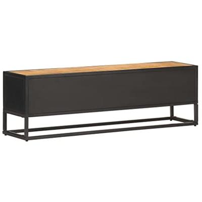 Tv-meubel met bewerkte deur 130x30x40 cm ruw mangohout
