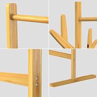 Bamboe kapstok met kapstok en 8 haken - kapstok - bamboehout - thumbnail