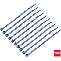 TRU COMPONENTS TC-12533340 Kabelbinder 100 mm 2.5 mm Blauw Detecteerbaar (metaal) 100 stuk(s) - thumbnail