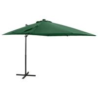 VidaXL Zweefparasol met paal en led-verlichting 250 cm groen - thumbnail